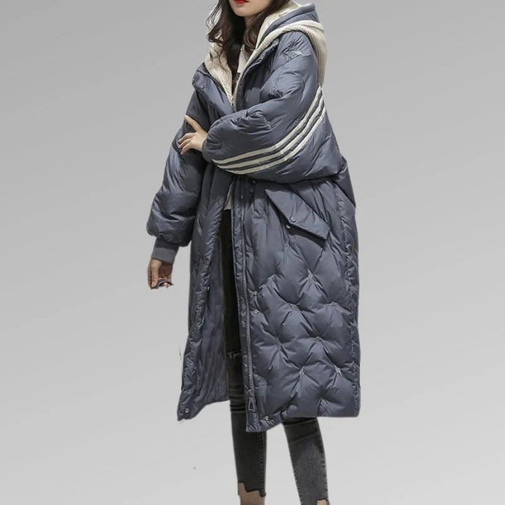 Manteau Femme | Capuche & Détails Rayés