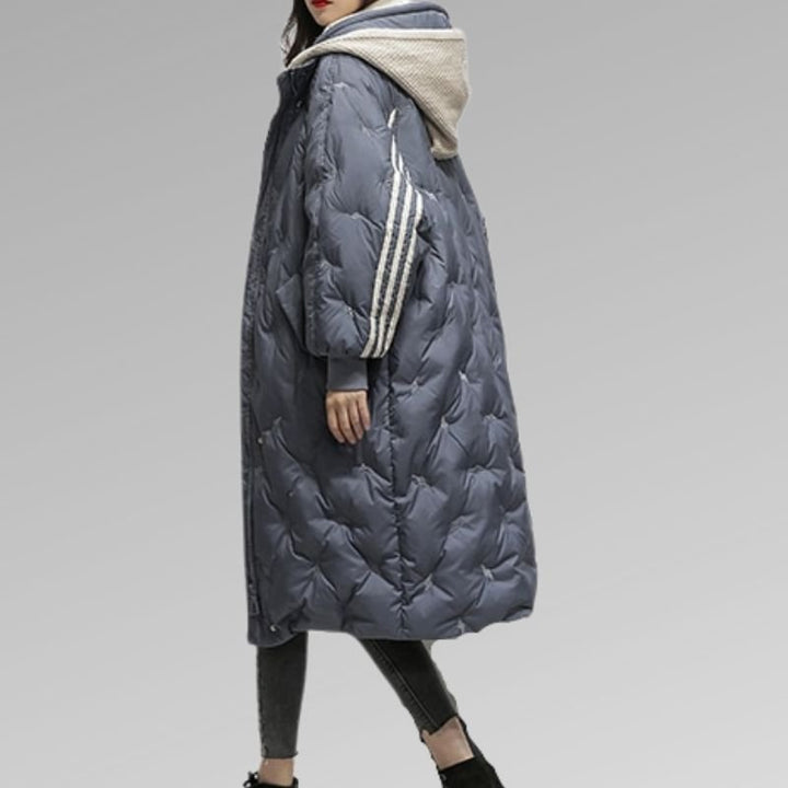 Manteau Femme | Capuche & Détails Rayés