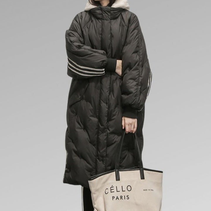 Manteau Femme | Capuche & Détails Rayés