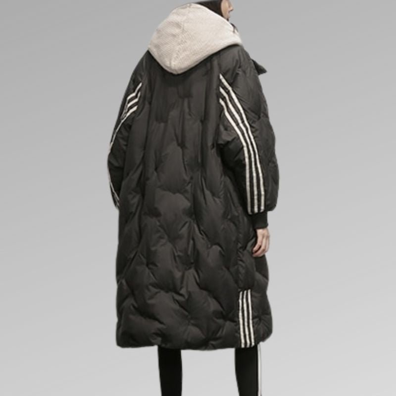 Manteau Femme | Capuche & Détails Rayés