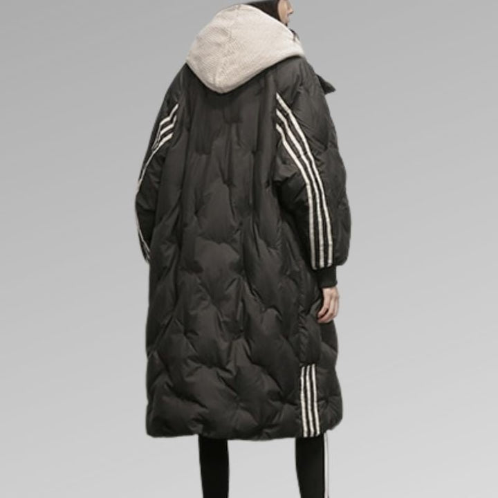 Manteau Femme | Capuche & Détails Rayés