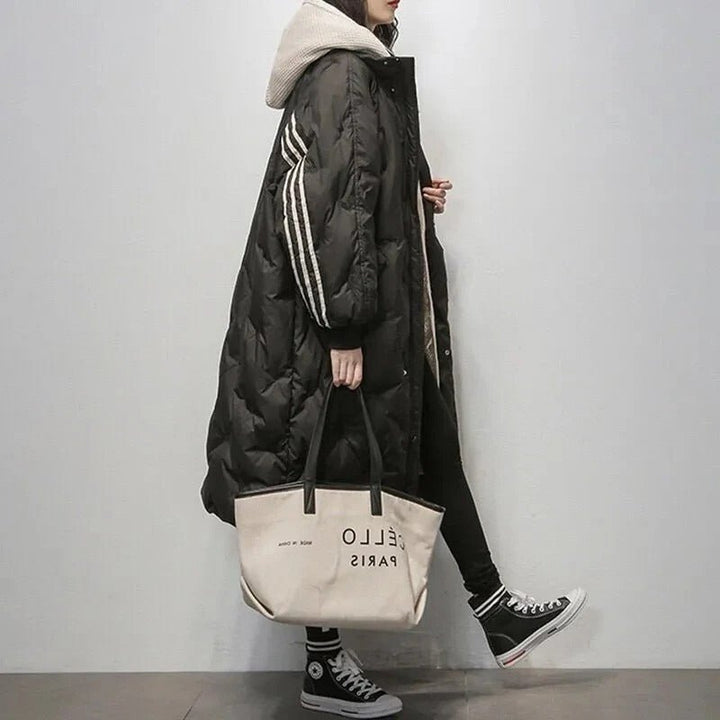 Manteau Femme | Capuche & Détails Rayés