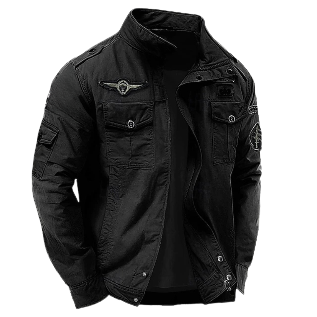 VESTE MILITAIRE À COL MONTANT