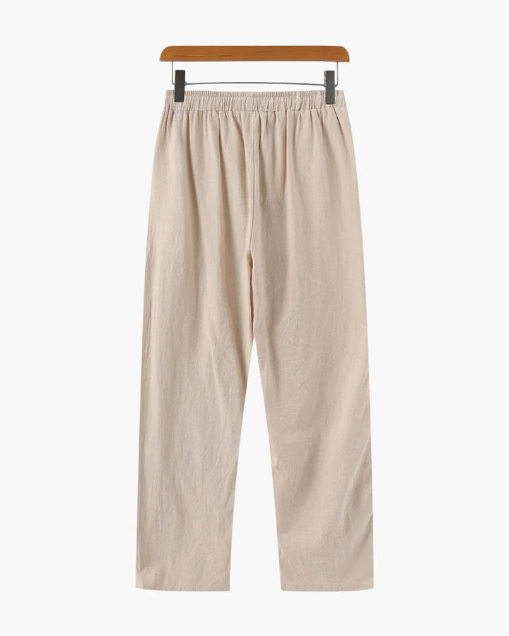 Mathieu | Pantalon d'été en lin décontracté à cordon de serrage