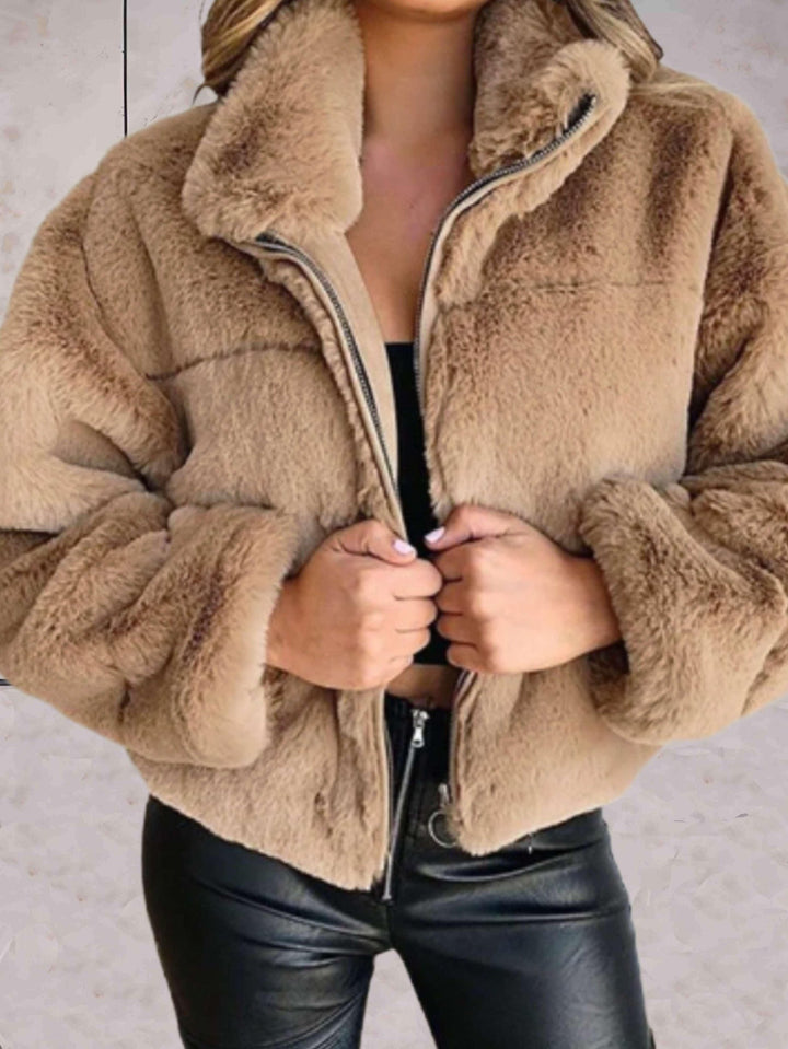 Veste en teddy pour femmes | Douce et chaude & Coupe-vent