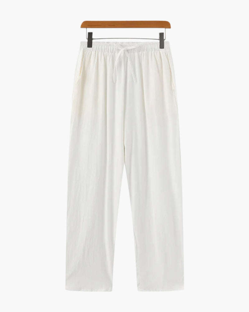 Mathieu | Pantalon d'été en lin décontracté à cordon de serrage