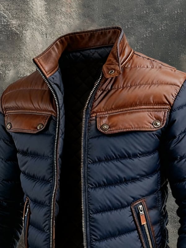 Veste d'extérieur avec des blocs de couleur chaude