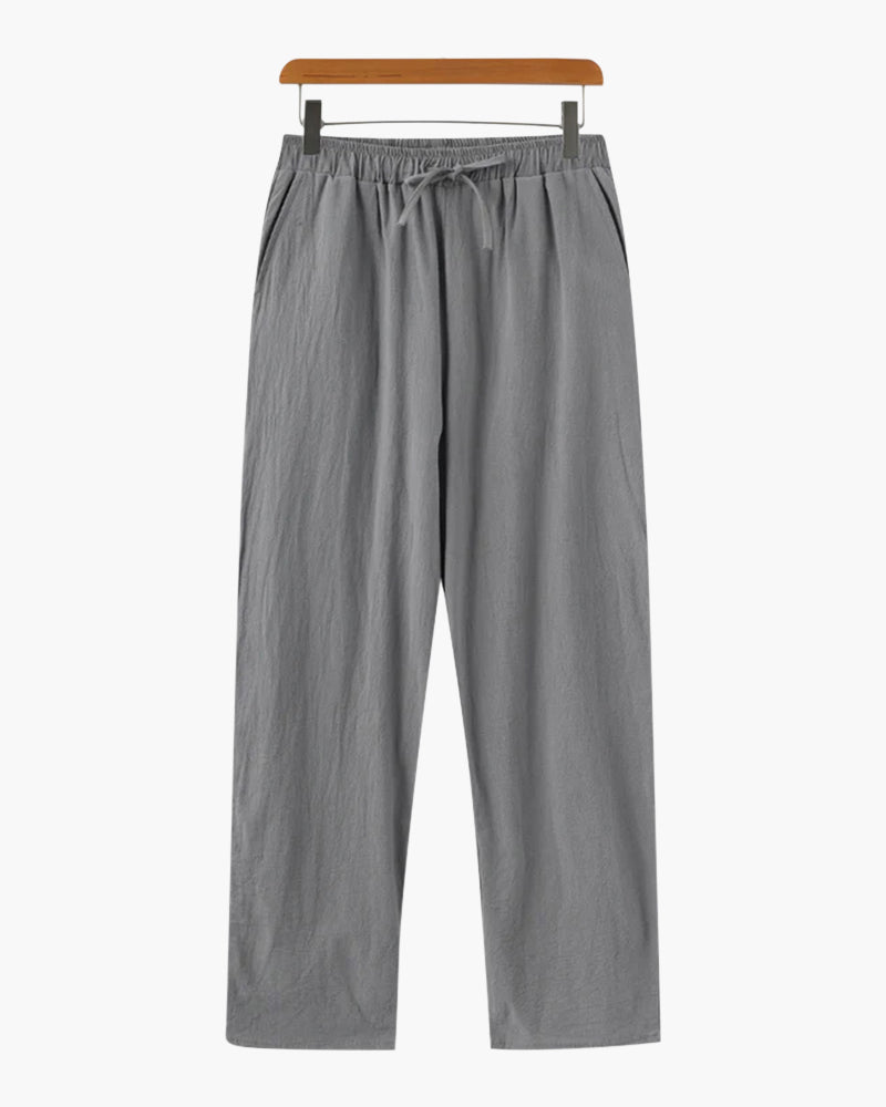 Mathieu | Pantalon d'été en lin décontracté à cordon de serrage