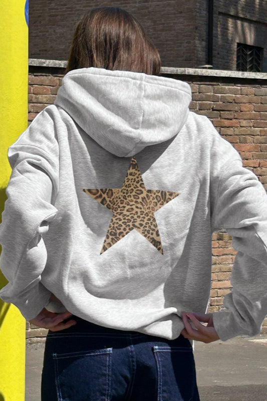Sweat à capuche femme | Motif étoile scintillante & coupe décontractée