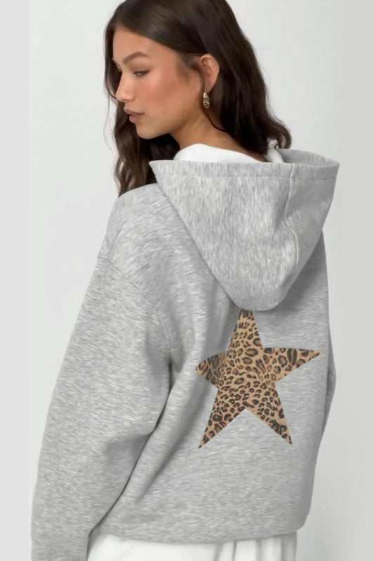 Sweat à capuche femme | Motif étoile scintillante & coupe décontractée