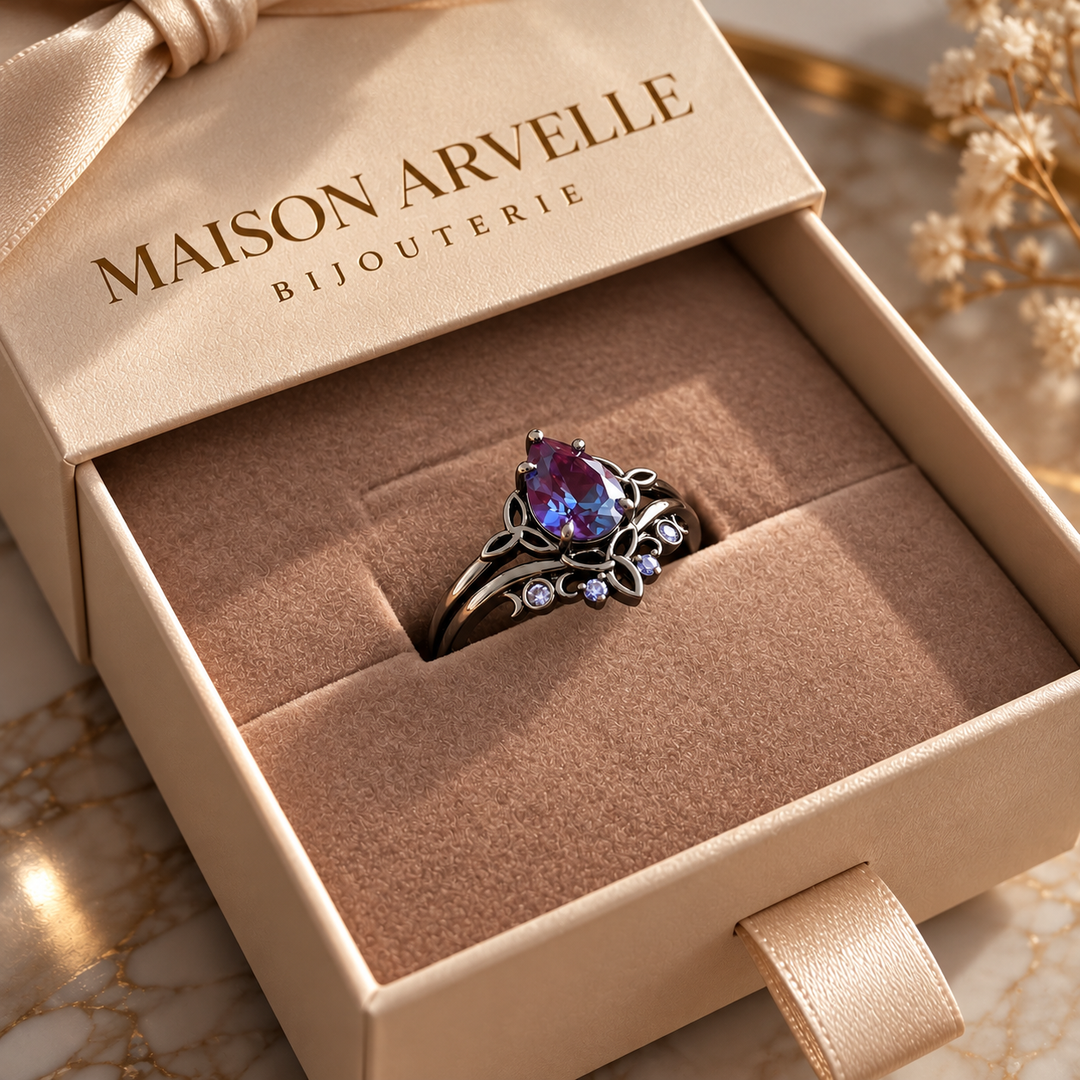 Bague en améthyste | Or blanc