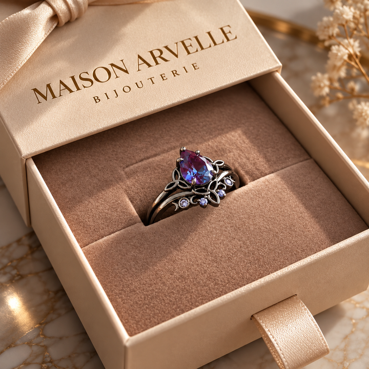 Bague en améthyste | Or blanc