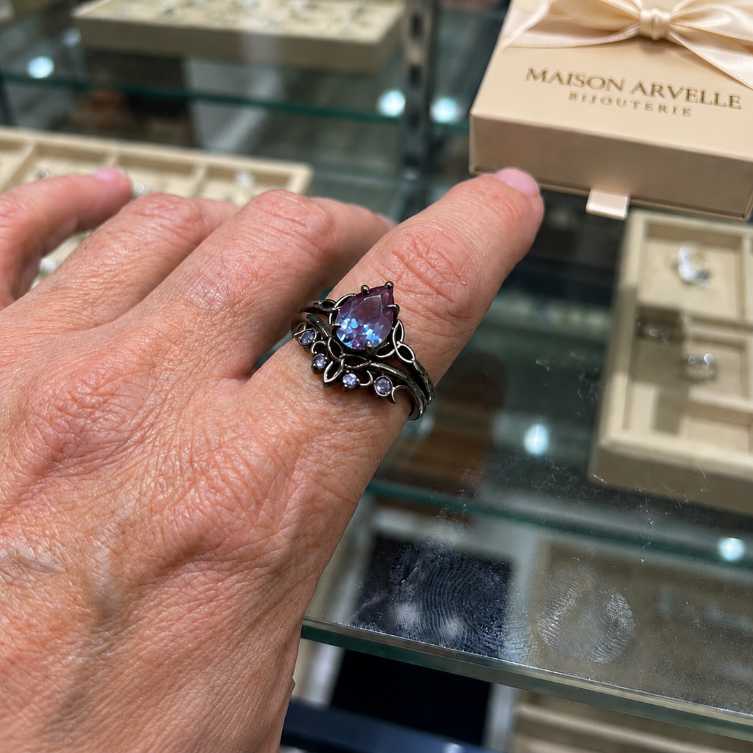 Bague en améthyste | Or blanc