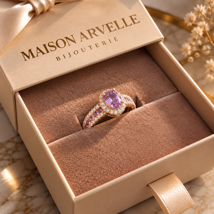 Bague Odélia violet Lumina | Or rose