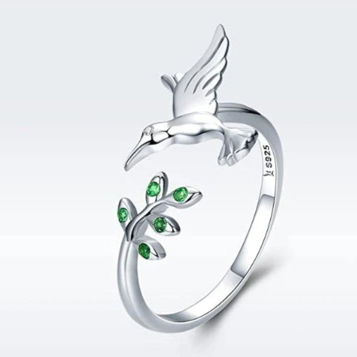 Bague Caméléon à brillants verts | Or blanc