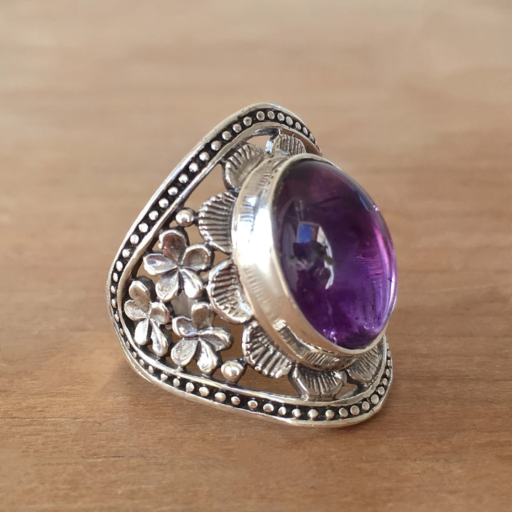 Bague Hyda en Agate & améthyste | Or
