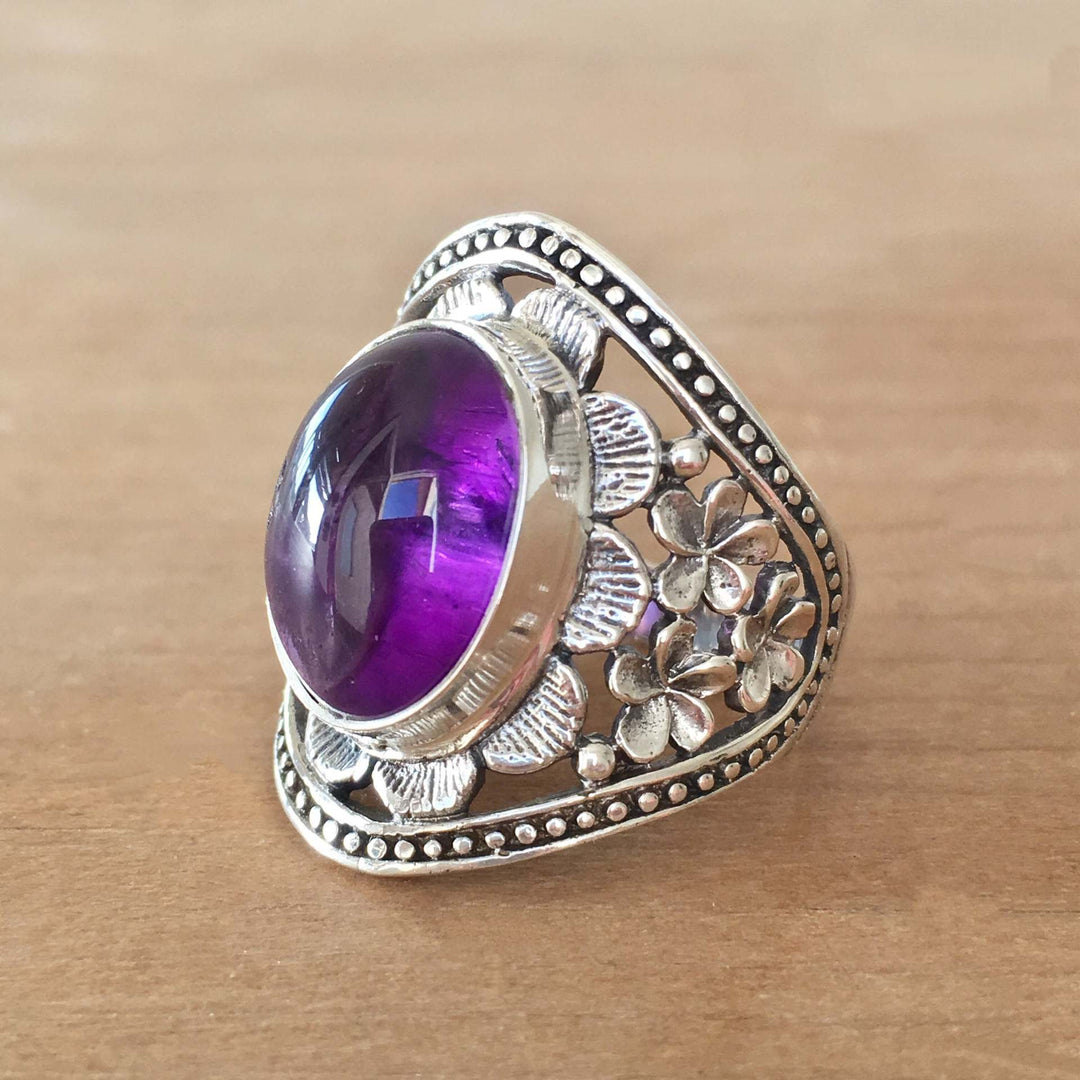 Bague Hyda en Agate & améthyste | Or