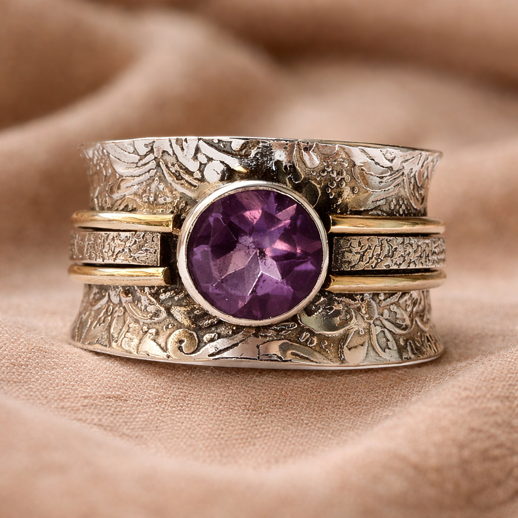 Bague de méditation en cristal de Bohême | Or