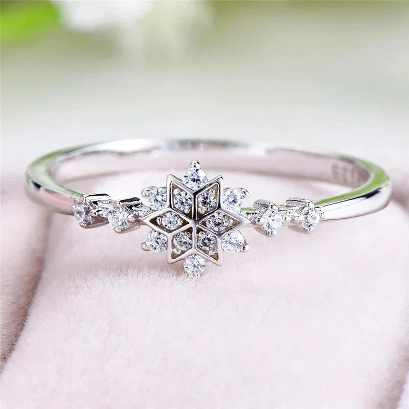 Bague flocon de neige | Or blanc