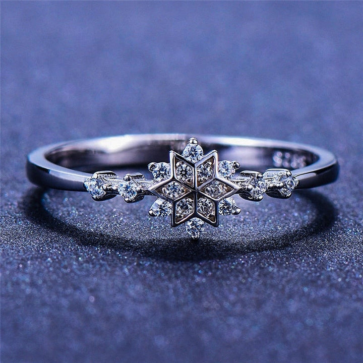 Bague flocon de neige | Or blanc