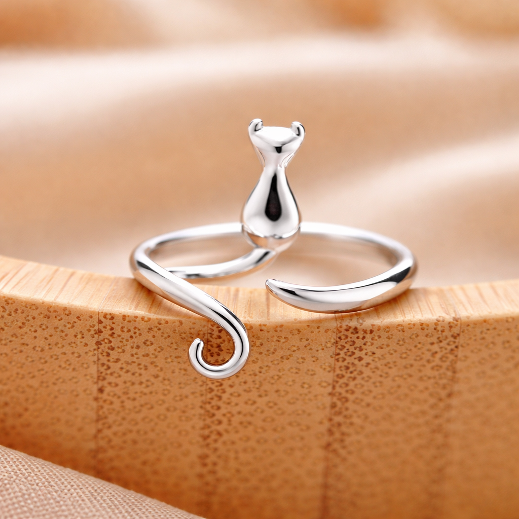 Bague réglable avec des chatons | Or blanc