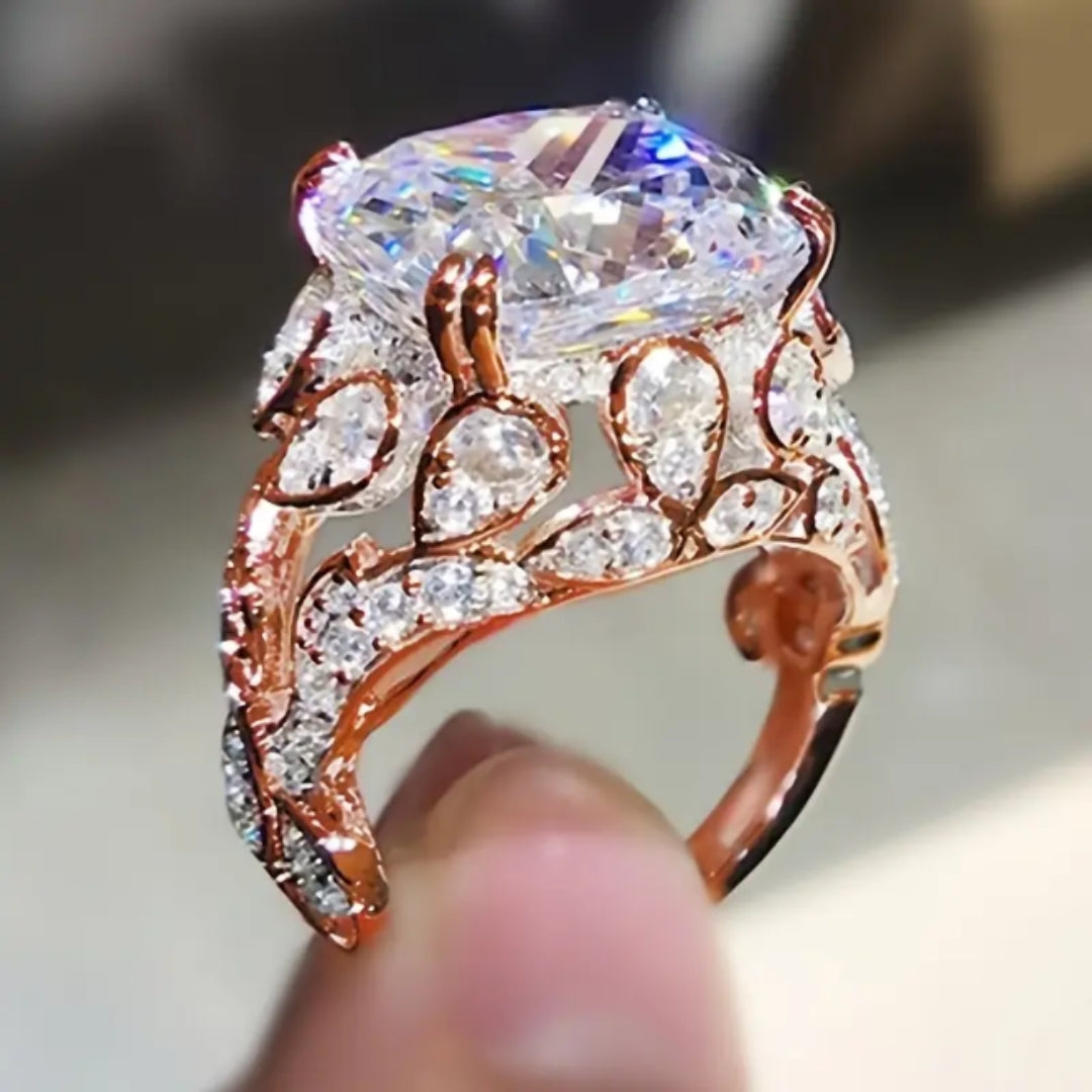 Bague vintage avec verre | Or
