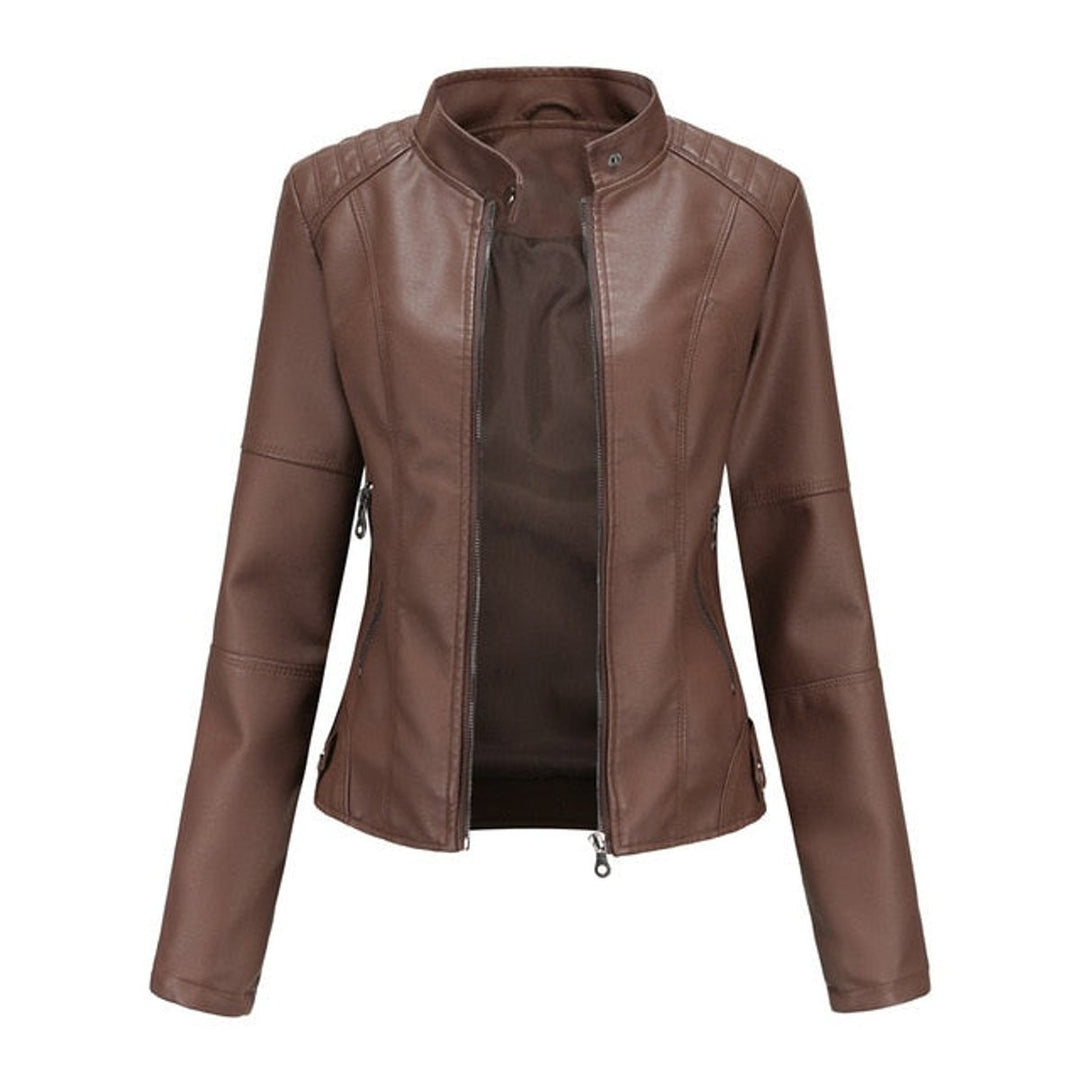 Veste de motard femme | Coupe cintrée & col montant