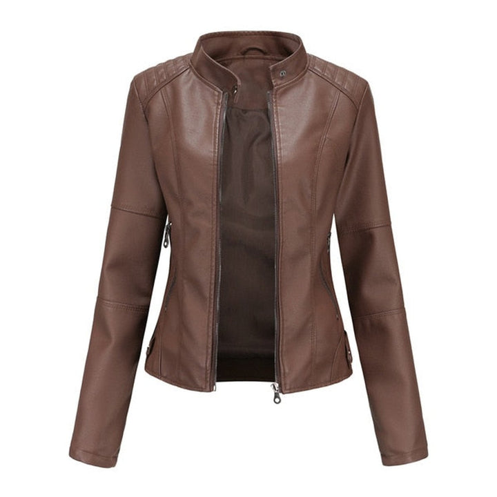 Veste de motard femme | Coupe cintrée & col montant