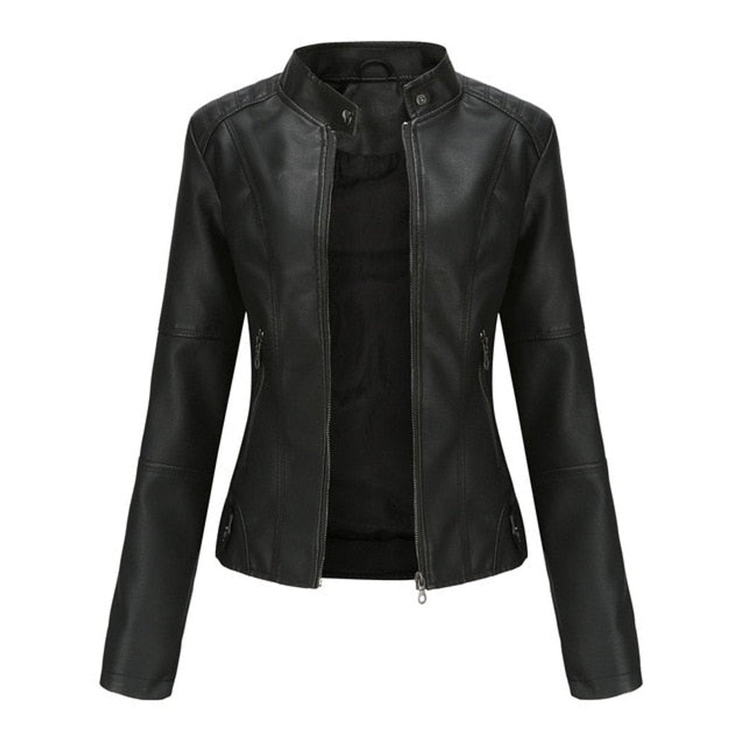Veste de motard femme | Coupe cintrée & col montant