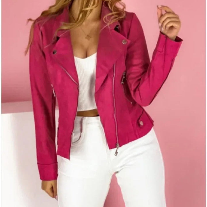 Veste de motard femme | Col rabattu & Coupe cintrée