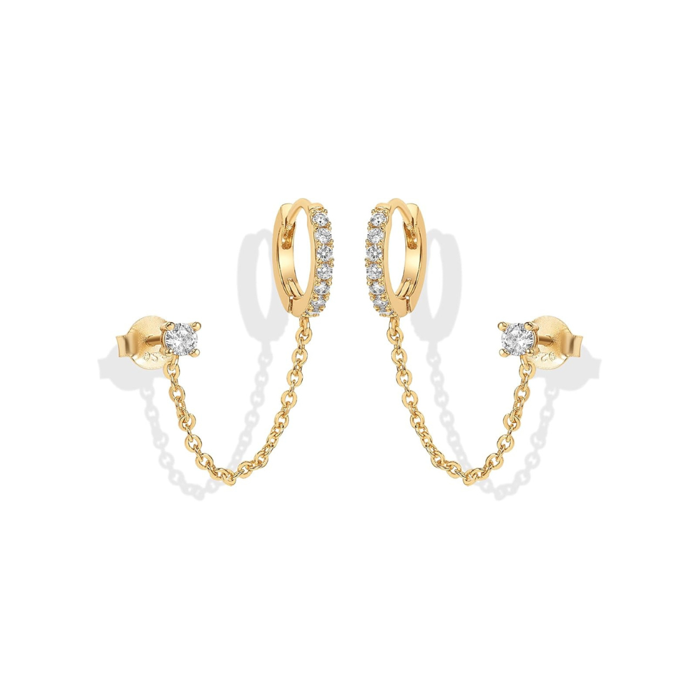 Boucles d'oreilles Adèle en chaîne | Or