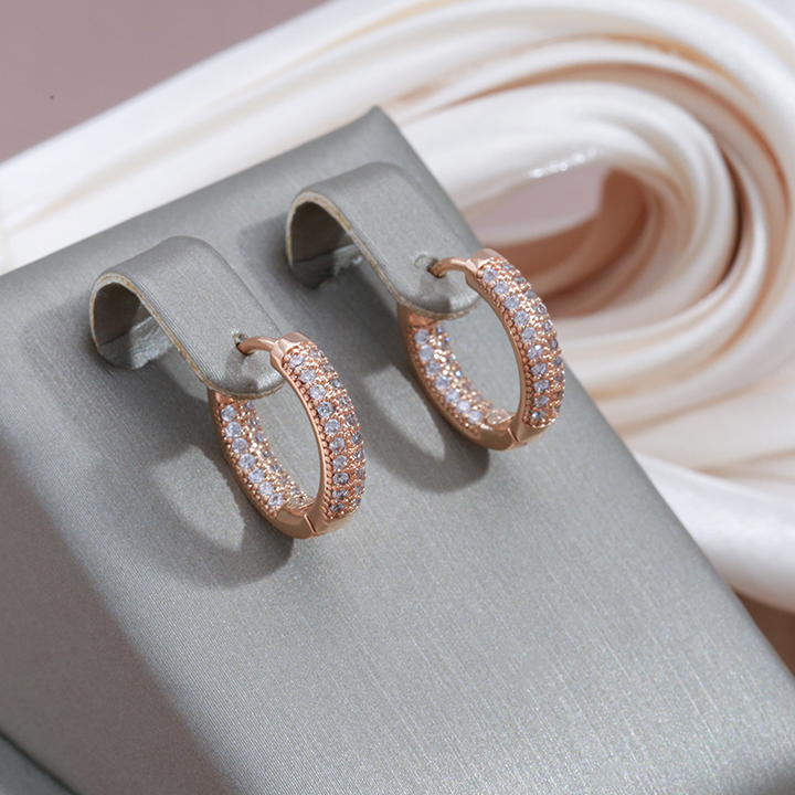 Boucles d'oreilles élégantes et éclatantes à brillants | Or