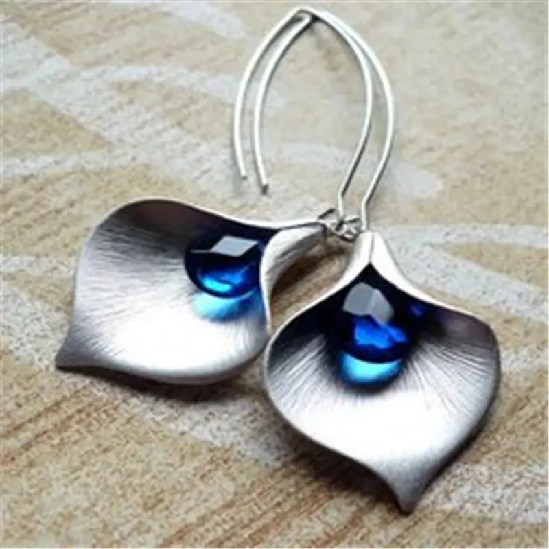 Boucles d'oreilles lotus | Or blanc
