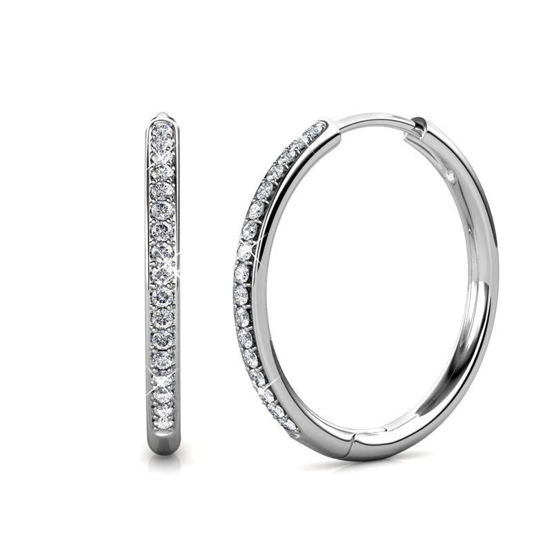 Boucles d'oreilles Sorel pavées | Or blanc