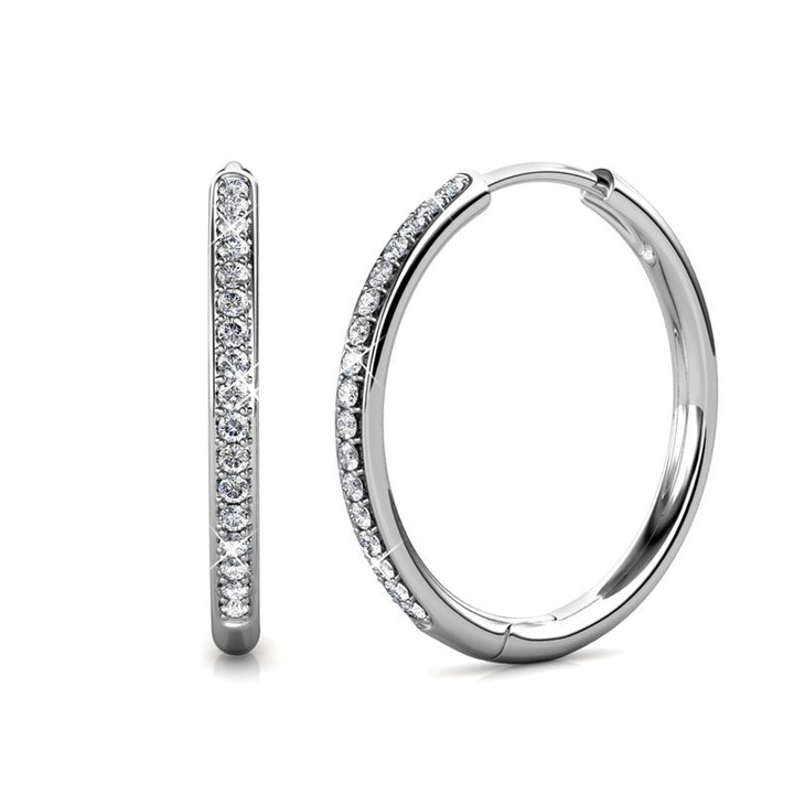 Boucles d'oreilles Sorel pavées | Or blanc