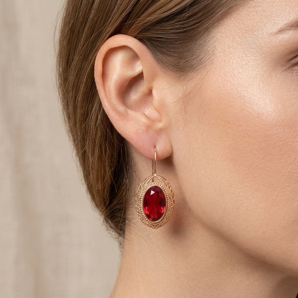 Boucles d'oreilles Thalessia | Or rose
