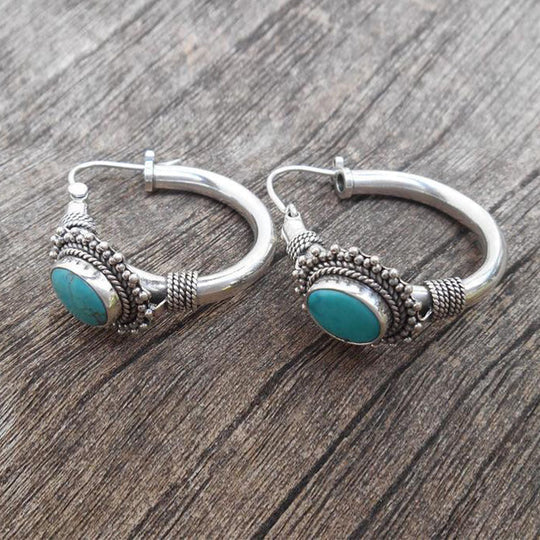 Boucles d'oreilles vintage turquoise | Or