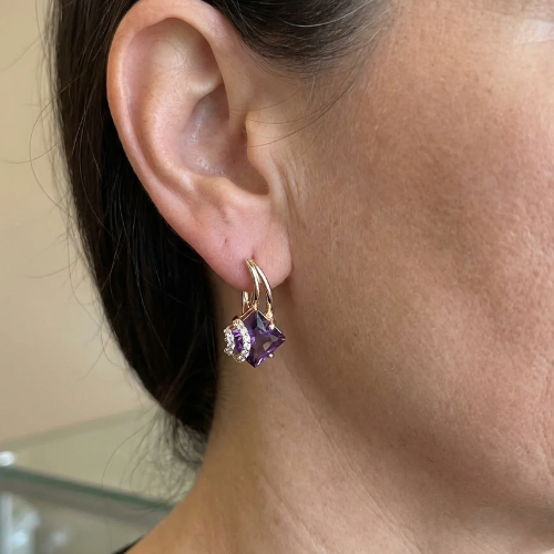 Boucles d'oreilles Zéphira couronne lumineuse pavée | Or rose