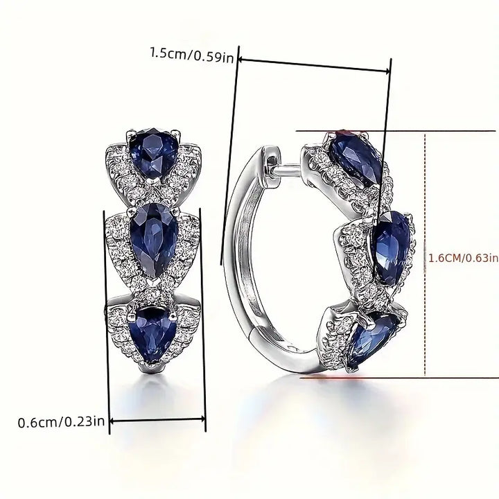 Boucles d'oreilles à rayures avec cristal brillant | Or