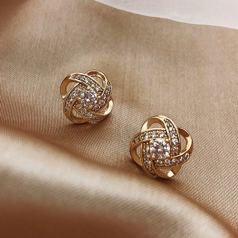 Boucles d'oreilles avec des billes brillantes | Or