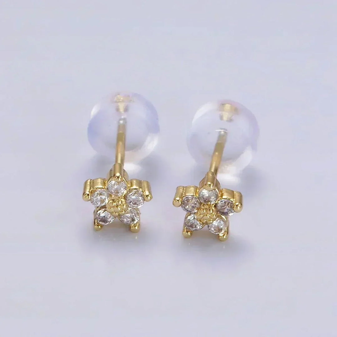 Boucles d'oreilles avec motif floral délicat | Or