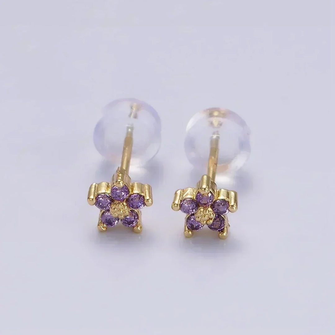 Boucles d'oreilles avec motif floral délicat | Or
