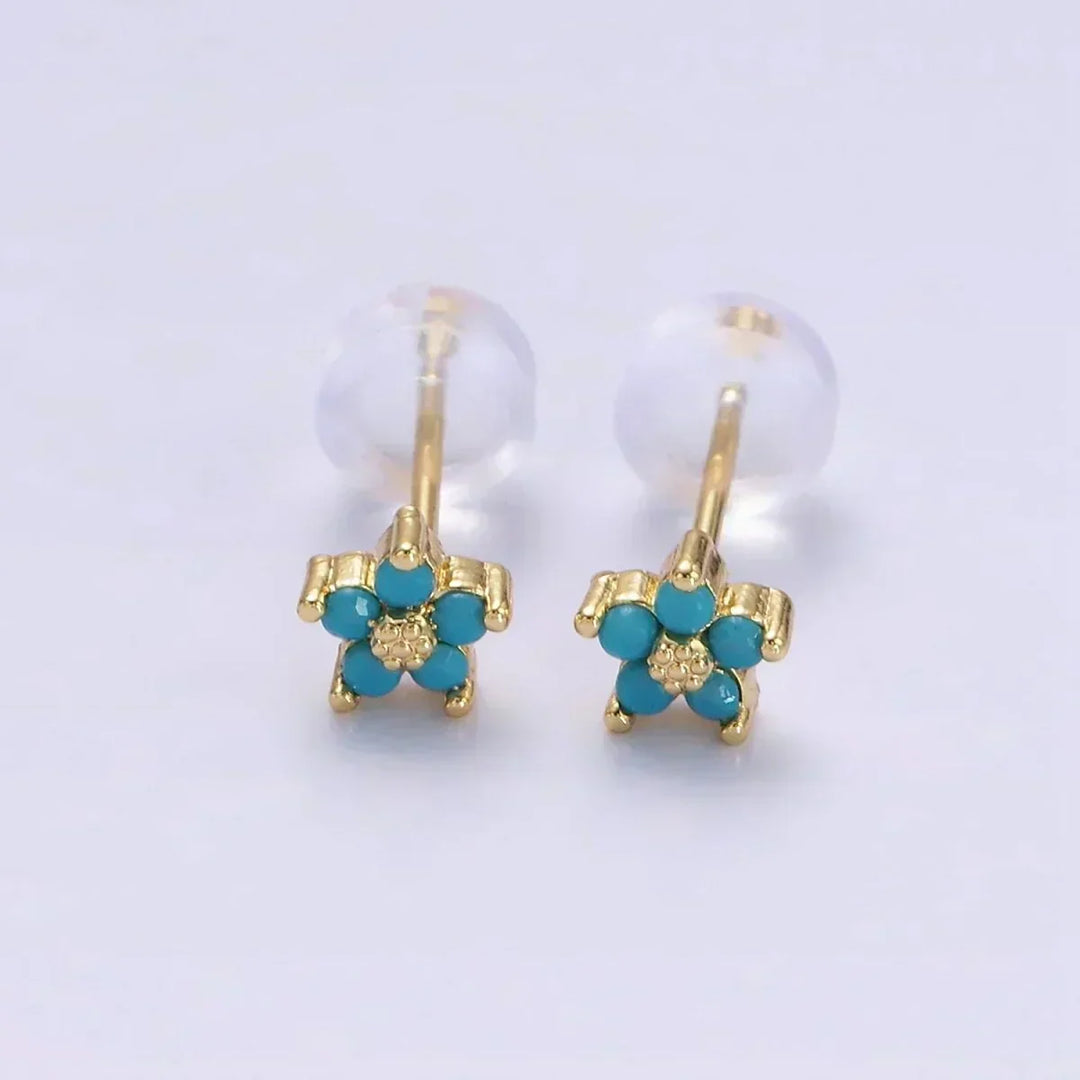 Boucles d'oreilles avec motif floral délicat | Or
