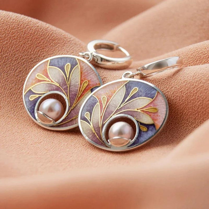 Boucles d'oreilles en acrylique avec perles | Or