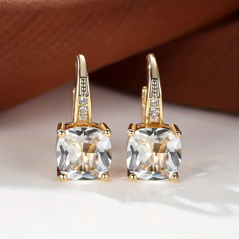 Boucles d'oreilles en anneau en pierre mystique | Or