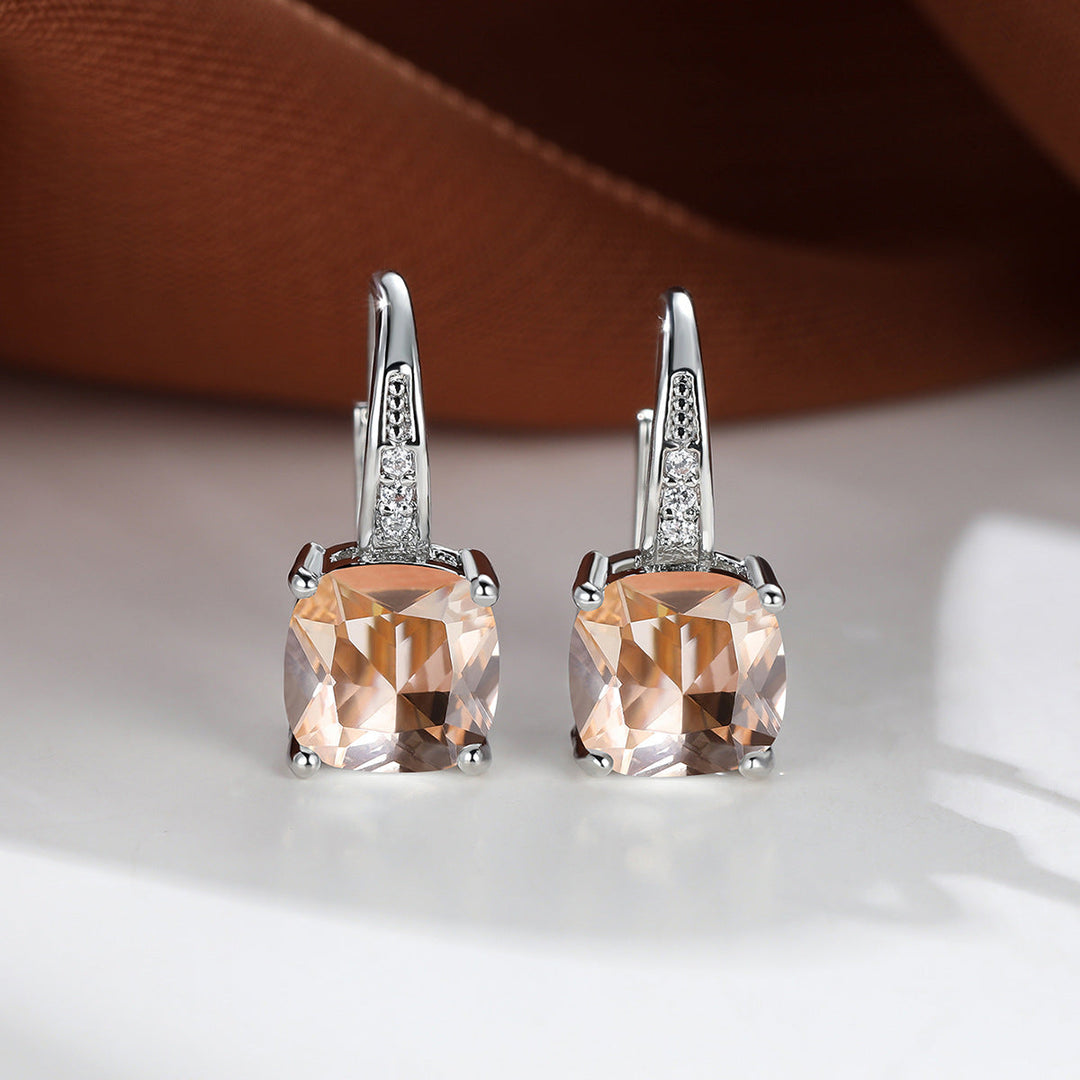 Boucles d'oreilles en anneau en pierre mystique | Or