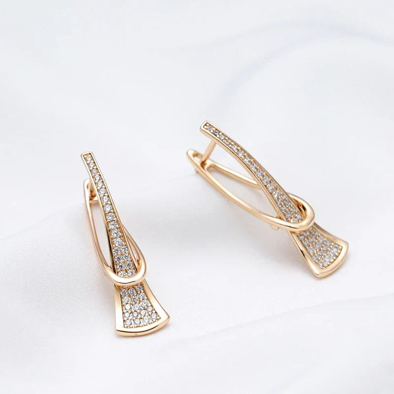 Boucles d'oreilles en cristal à couches radieuses | Or