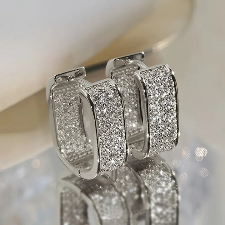 Boucles d'oreilles en cristal luxueuses | Or