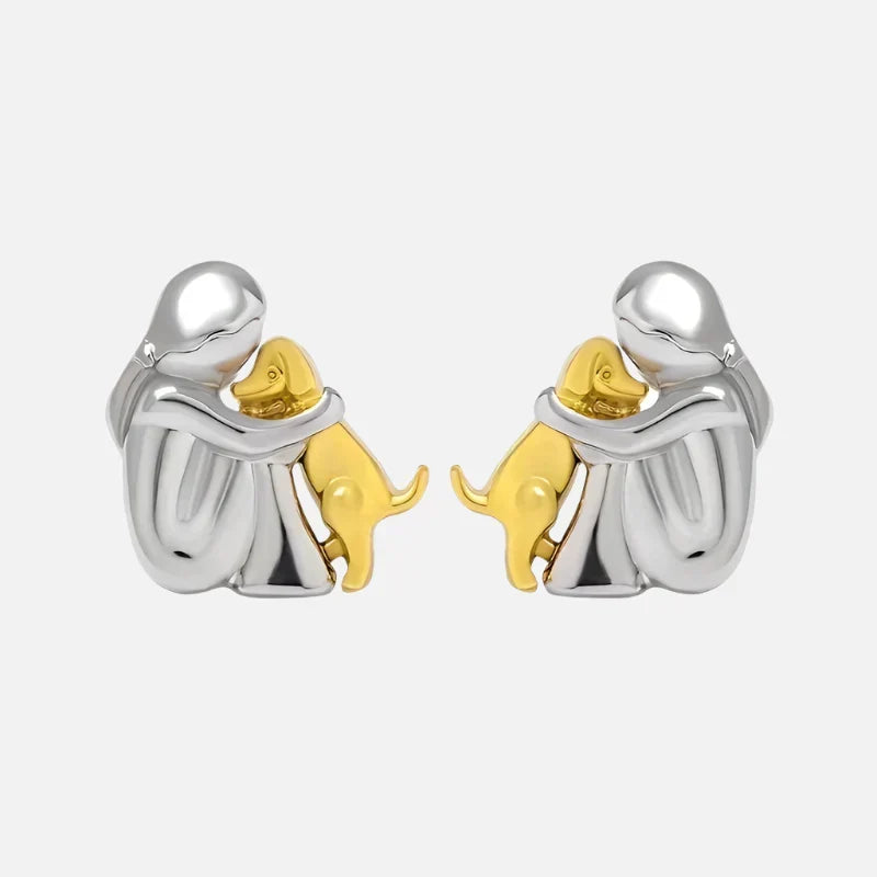 Boucles d'oreilles en deux couleurs, or blanc et or | Or blanc