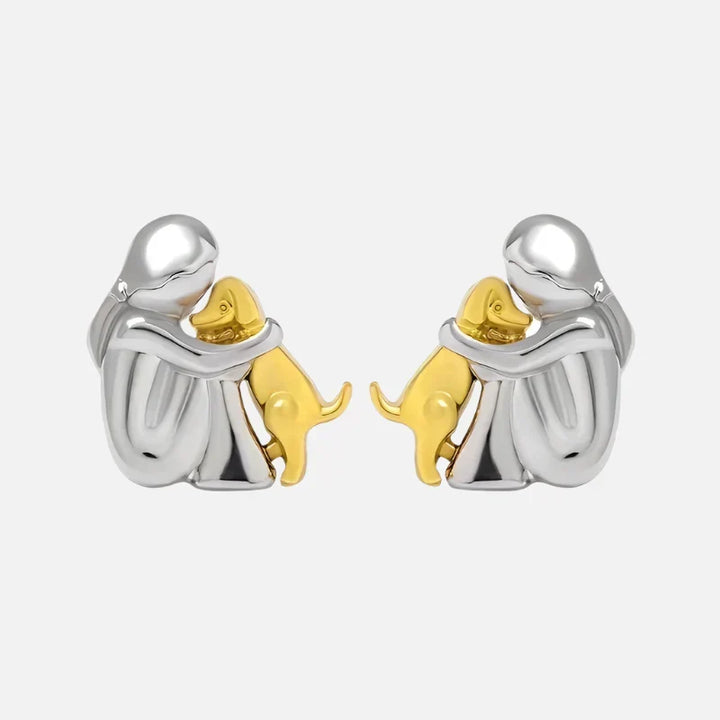 Boucles d'oreilles en deux couleurs, or blanc et or | Or blanc